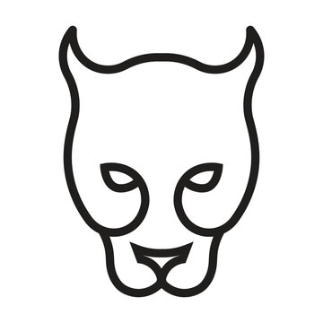 Black Panther Minimalist Line Art Logo on Realistic Background