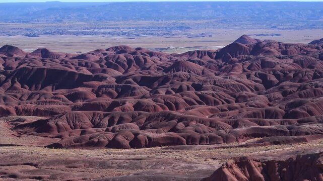 The vibrant badlands of the Painted Desert within Petrified Forest National Park in Arizona.