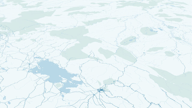Modern minimalist vector map of La Paz, Bolivia. High-quality scalable illustration of La Paz city grid, El Alto plateau, Mi Teleferico lines, and canyon topography layout for posters 
