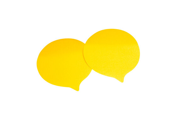 Yellow speech bubbles on transparent background representing communication and conversation