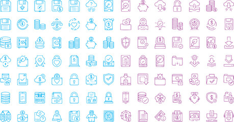 Smart Saving and Document Organization Outline Icons © Nasima