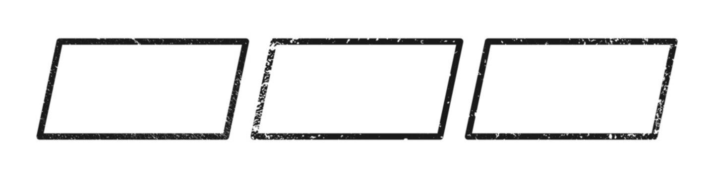 Set of grunge borders in parallelogram form