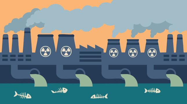 Factory Pollution: Industrial Waste, Radiation, and Dead Fish in Water