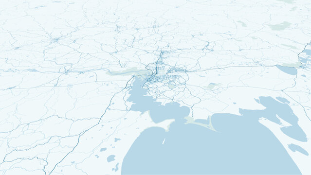 Modern minimalist vector map of Porto Alegre, Brazil. High-quality scalable illustration of Porto Alegre city grid, Gua&iacute;ba Lake, Jacu&iacute; Delta, and urban layout for posters and design.