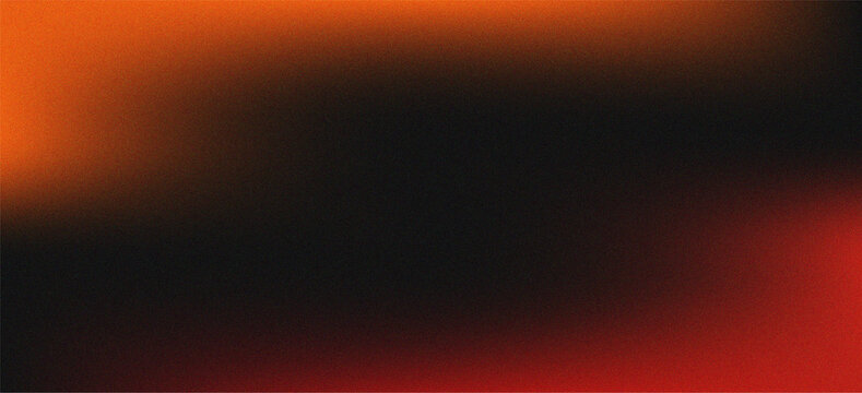 Abstract Orange and Red Grainy Gradient Background with Dark Vignette and Retro Film Noise Texture