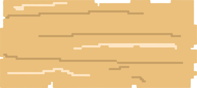 Rustic Wooden Rectangle Sign with Pixel Art Timber Texture in Retro Game Asset Style. Perfect for adventure game UI, camping labels, shop banners, and fantasy interface elements.
