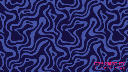 Abstract Dark and Vibrant Purple Organic Wavy Fluid Pattern Background © MD