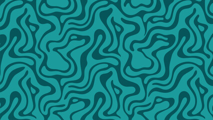 Abstract Teal and Turquoise Organic Wavy Fluid Pattern Background © MD