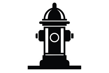 Fototapeta premium fire hydrant silhouette line art vector illustration with a white background