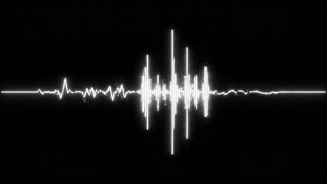 White Audio Waveform Visualization Pulsing Voice Signal Loop Clip