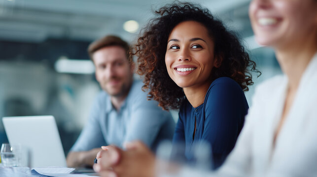 Professional coworkers listening during office strategy meeting, business communication, teamwork and corporate planning background office strategy meeting, coworkers, business com