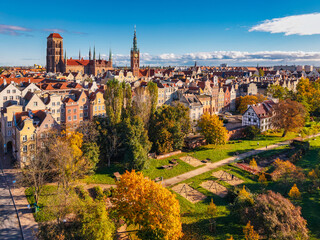 Beautiful scenery of the Main Town in Gdansk at autumn. Poland © Patryk Kosmider