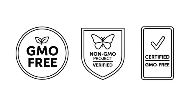 Gmo free labels non gmo project verified icons and certified gmo free seals