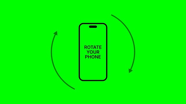 Rotate your phone animation with smartphone and circular arrows mobile screen orientation instruction symbol vertical device turning motion transparent background interface overlay graphic