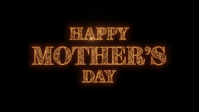 glow gold happy mother's day animation background