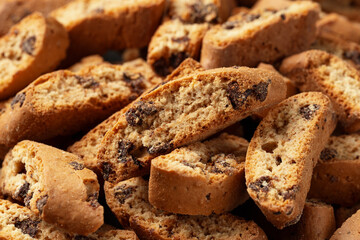 Fototapeta premium Traditional Italian Cantuccini Cookies with Chocolate