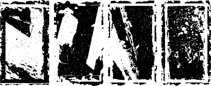grunge distress texture with vertical rectangular shapes and heavy black and white contrast