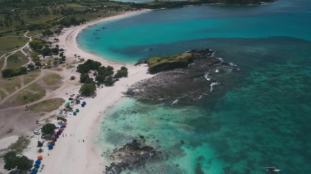 Vast Seaside Area With Natural Features. Open Aerial Perspective Highlighting Coast And Marine Boundaries. Comprehensive Drone Survey Capturing Diverse Marine And Coastal Landscape Elements, Lombok