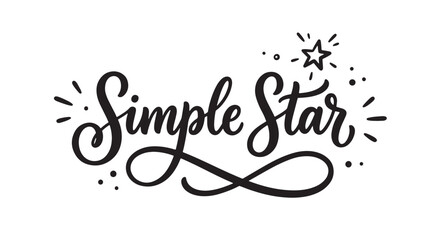 Signature Star typography splash doodle with handwritten script style and ink dots for modern poster design © Olise