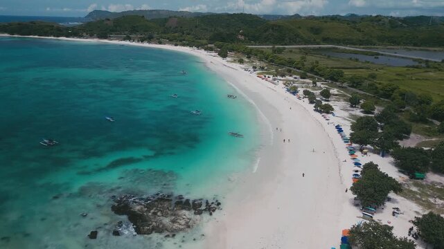 Vast Seaside Area With Natural Features. Open Aerial Perspective Highlighting Coast And Marine Boundaries. Comprehensive Drone Survey Capturing Diverse Marine And Coastal Landscape Elements, Lombok