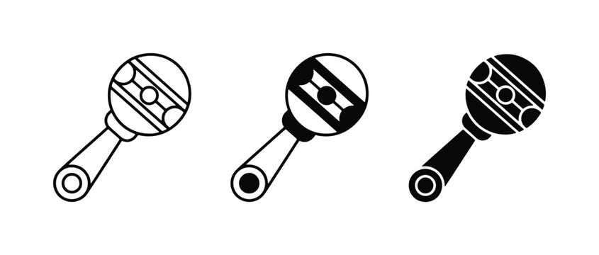 Baby Rattle Icons, Simple Vector Graphics for Infant Toys and Early Childhood Education