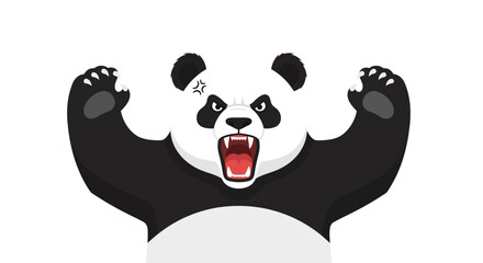 Angry Panda Bear Roaring with Fists Raised © padang
