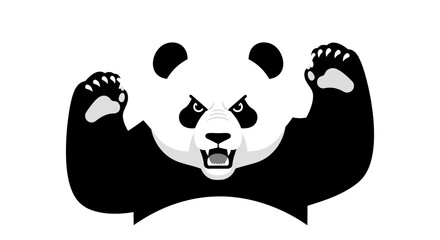 Angry Panda Bear Roaring with Claws Raised © padang