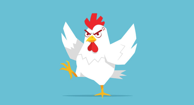 Angry Chicken Cartoon Character