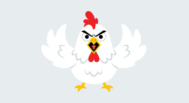 Angry Cartoon Chicken Clipart