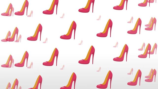 Red High Heel Sandals Shoes Seamless Pattern Background Women Fashion Accessories and Luxury Footwear Concept