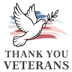 Naklejka premium White Dove with Olive Branch and American Flag Colors