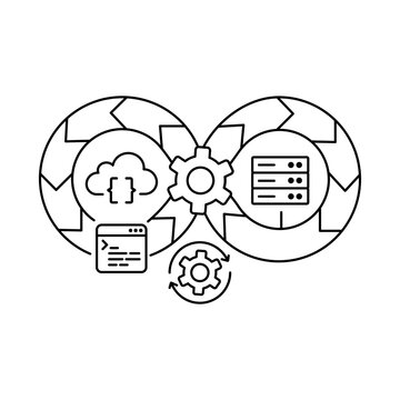 Infrastructure as Code DevOps Icon. Vector icon design