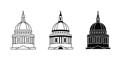 Architectural Domes: Classic Building Icons, Line Art and Silhouette Styles © Anwar
