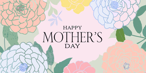 Floral mother s day greeting with pastel colored flowers © Suresh