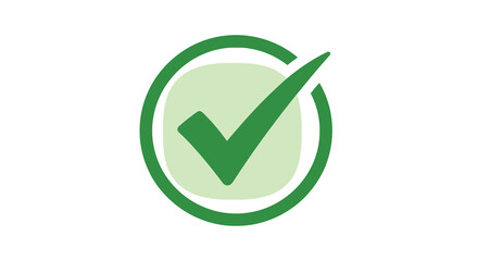check mark icon with green circle isolated on white © PAKE