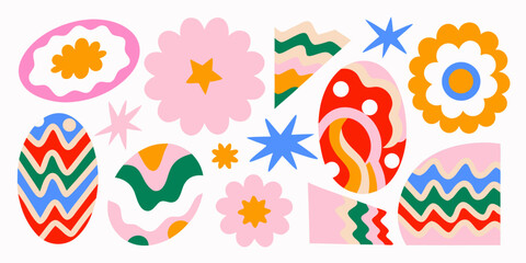 Obraz premium abstract organic shapes and patterns colorful vector illustration on white background
