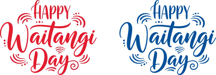 Happy waitangi day new zealand celebrations greeting cards © MSTLUPA
