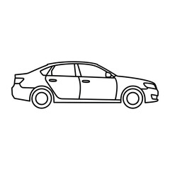 Fototapeta premium Professional sedan car side view line art illustration suitable for automotive business branding and modern transport design themes