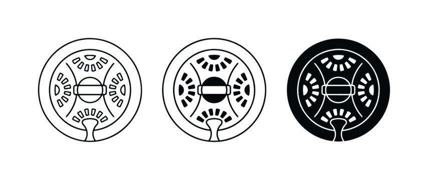 Weight Plate Icons, Dumbbell Weight Set, Fitness Exercise Equipment Vector Graphics