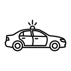 Police patrol car vehicle outline icon for law enforcement services and emergency security operations design branding projects © Mahbub stock 