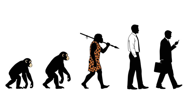 Evolution of humans from ape to businessman