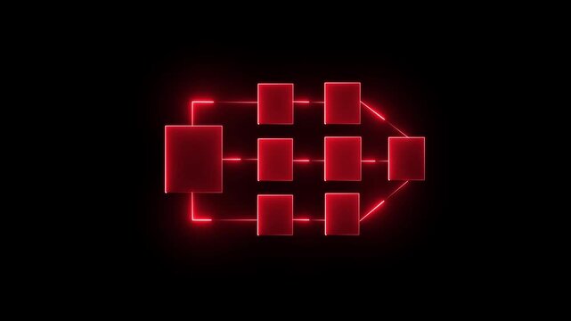 Workflow automation and business process mapping idea on the transparent background. Representing workflow automated, process planning, business flow, system optimization. 4k motion video .