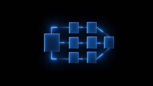 Workflow automation and business process mapping idea on the transparent background. Representing workflow automated, process planning, business flow, system optimization. 4k motion video .