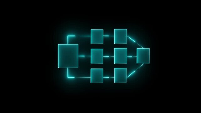 Workflow automation and business process mapping idea on the transparent background. Representing workflow automated, process planning, business flow, system optimization. 4k motion video .