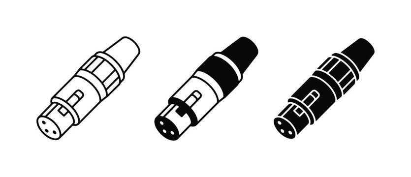 Audio Connectors, XLR Plugs, Microphone Jacks, 3-Pin Adapters, Sound Equipment Components