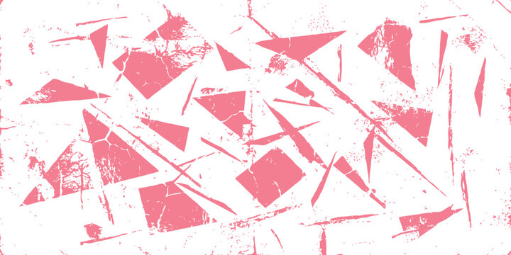 Abstract pink geometric grunge texture with sharp angular shards and distressed surface cracks for modern edgy graphic design background and artistic creative projects