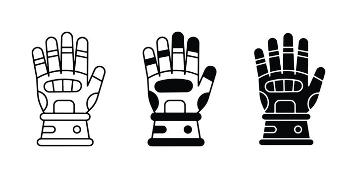 Futuristic Space Gloves, Sci-Fi Hand Protection, Astronaut Gear Icons