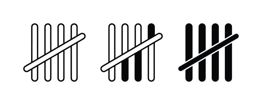70 Tally Marks Collection, Counting Symbols Set, Five Bar Groupings, Data Tracking Icons, Simple Graphic Elements 100