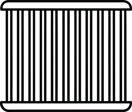 Vertical slats behind guard rail or fence element graphic design
