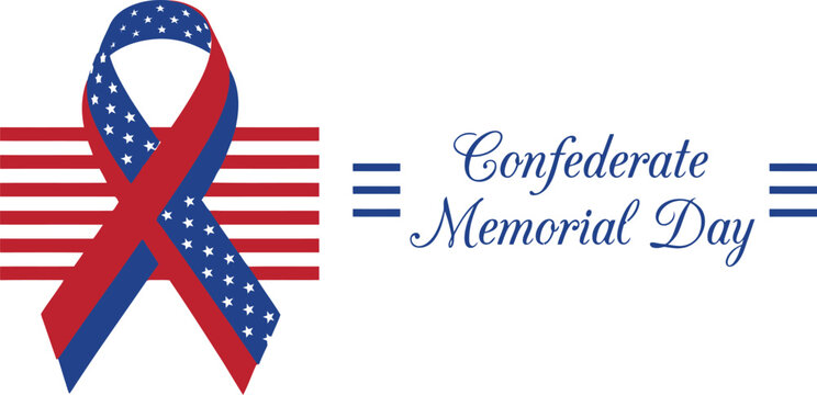 Confederate memorial day patriotic ribbon graphic